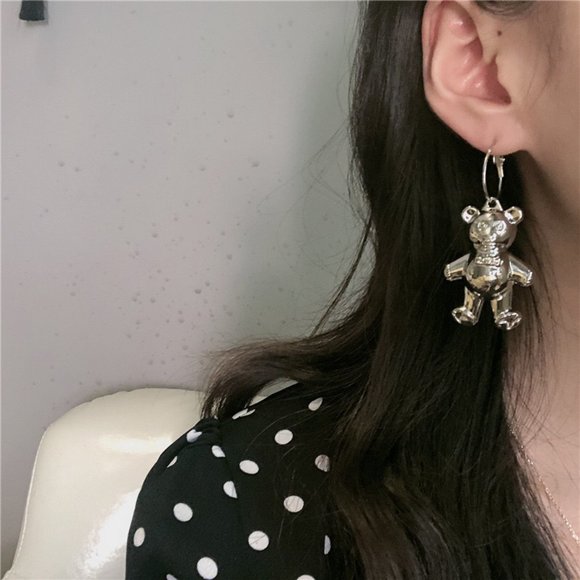 💕LAST ONE 💙S925 SILVER BEAR EARRINGS - Picture 2 of 9